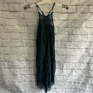 PREOWNED INTIMATELY FREE PEOPLE SHES GOT IT TEAL LACE DRESS WOMENS SMALL S